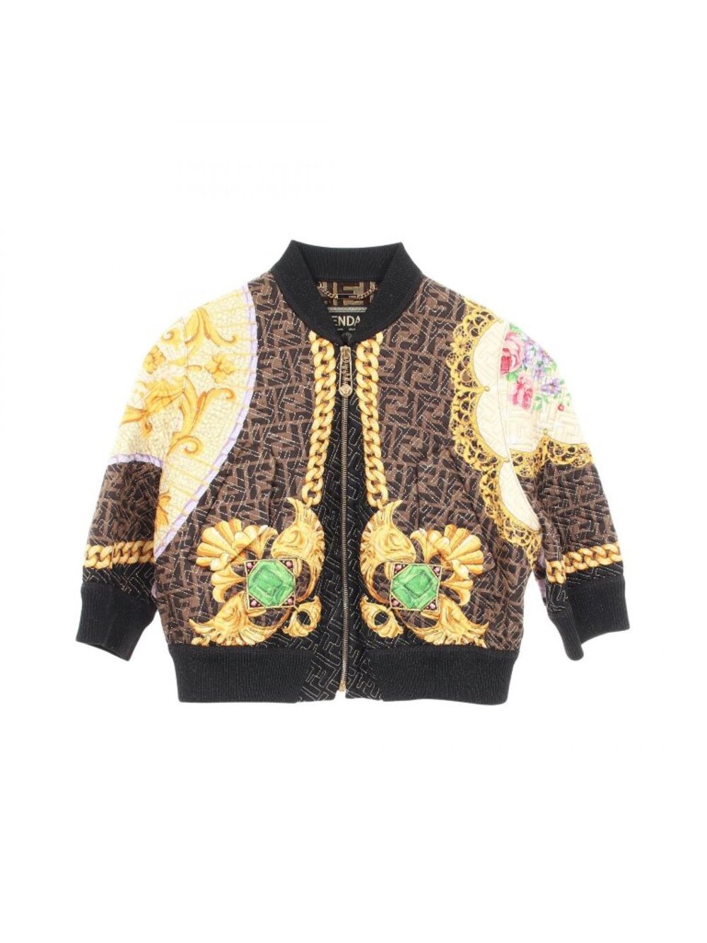 Fendi Fendace Zucca Pattern Jacket Silk